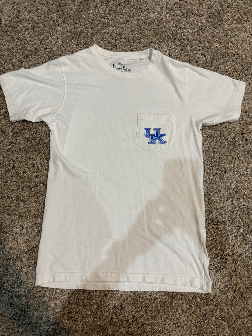 Pressbox White Short Sleeve Tee with Blue UK Pocket Logo